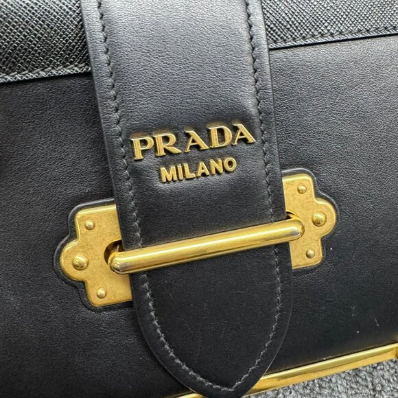 Prada Cahier Black Leather Shoulder Bag 835-031125 - Picture 6 of 16